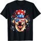 Labrador Retriever Patriotic USA Flag 4th Of July Dog Lover T-Shirt - T-Shirt | Black