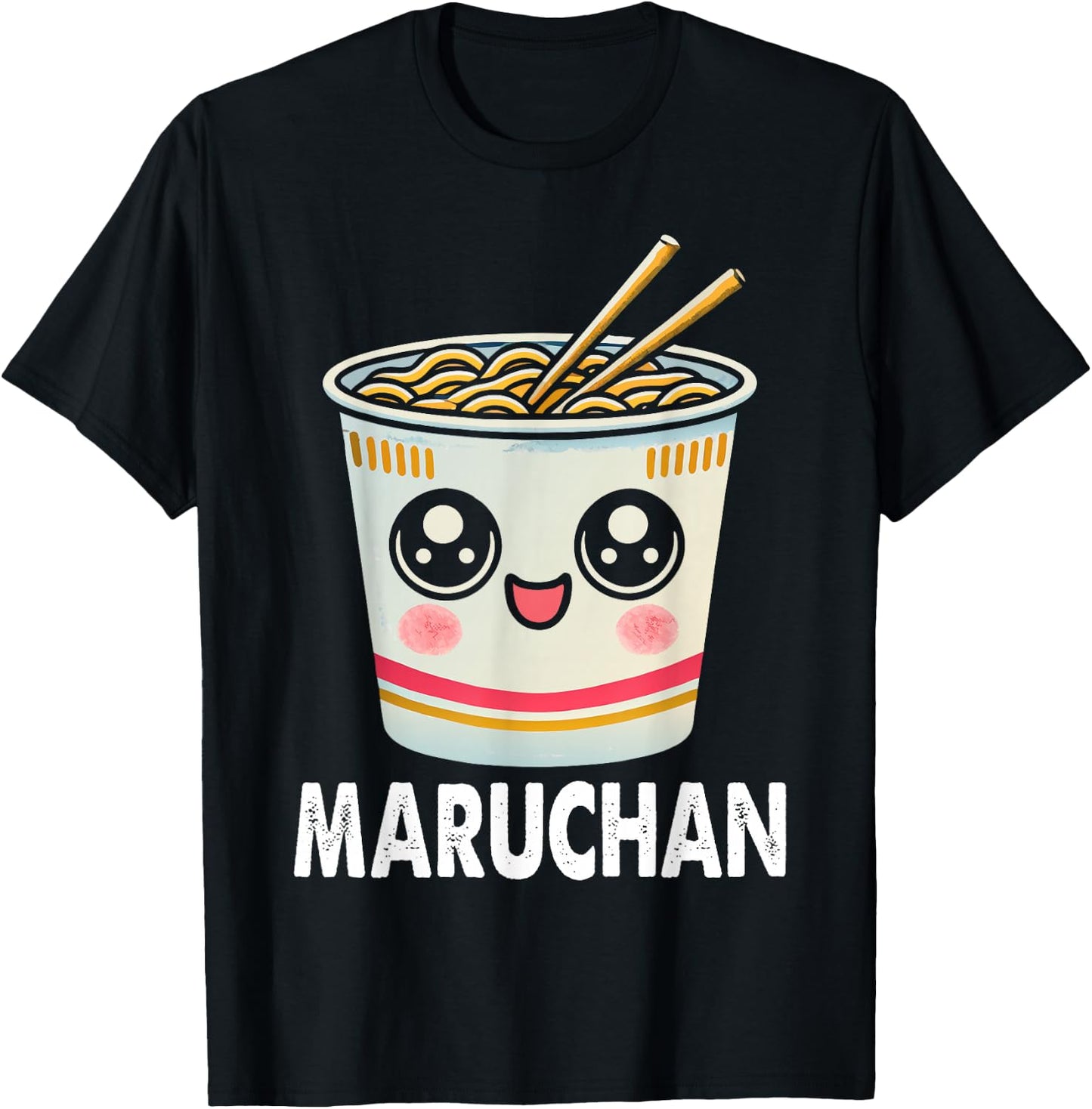 Cute Ramen Noodle Cup Face T-Shirt - T-Shirt | Black