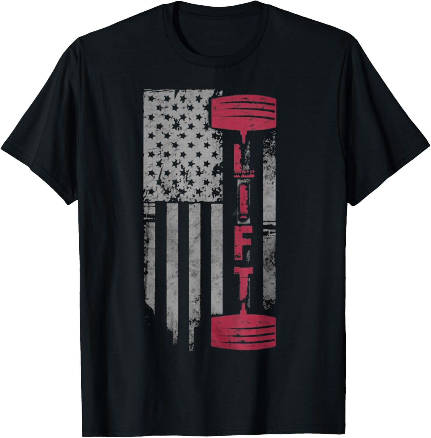 Patriotic Shirt Weight Lifting USA Flag Fitness Train Gift Women Kids Men T-Shirt - T-Shirt | Black