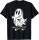 Ghost Skateboarder Blackwork T-Shirt - T-Shirt | Black