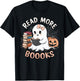 Cute Books Ghost Read More Booooks Funny Teacher Halloween T-Shirt - T-Shirt | Black