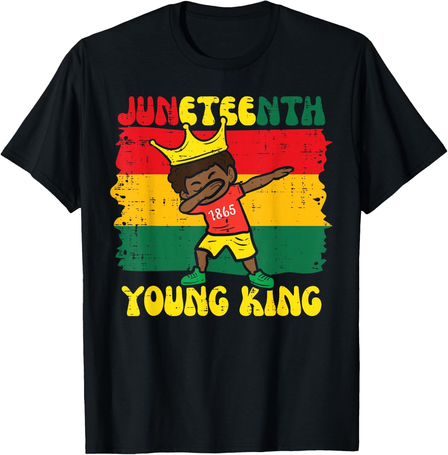 Juneteenth Young King Dab 1865 African Toddler Boys Kids T-Shirt - T-Shirt | Black