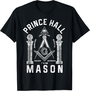 Prince Hall Mason Masonic Square & Compass Freemason Shriner T-Shirt - T-Shirt | Black