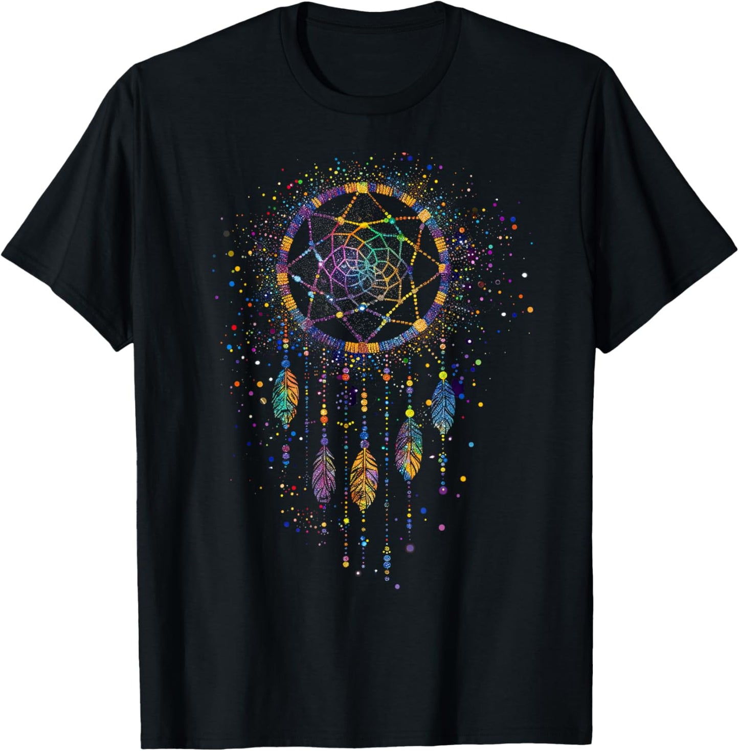 Dream Catcher Native American Hummingbird T-Shirt - T-Shirt | Black