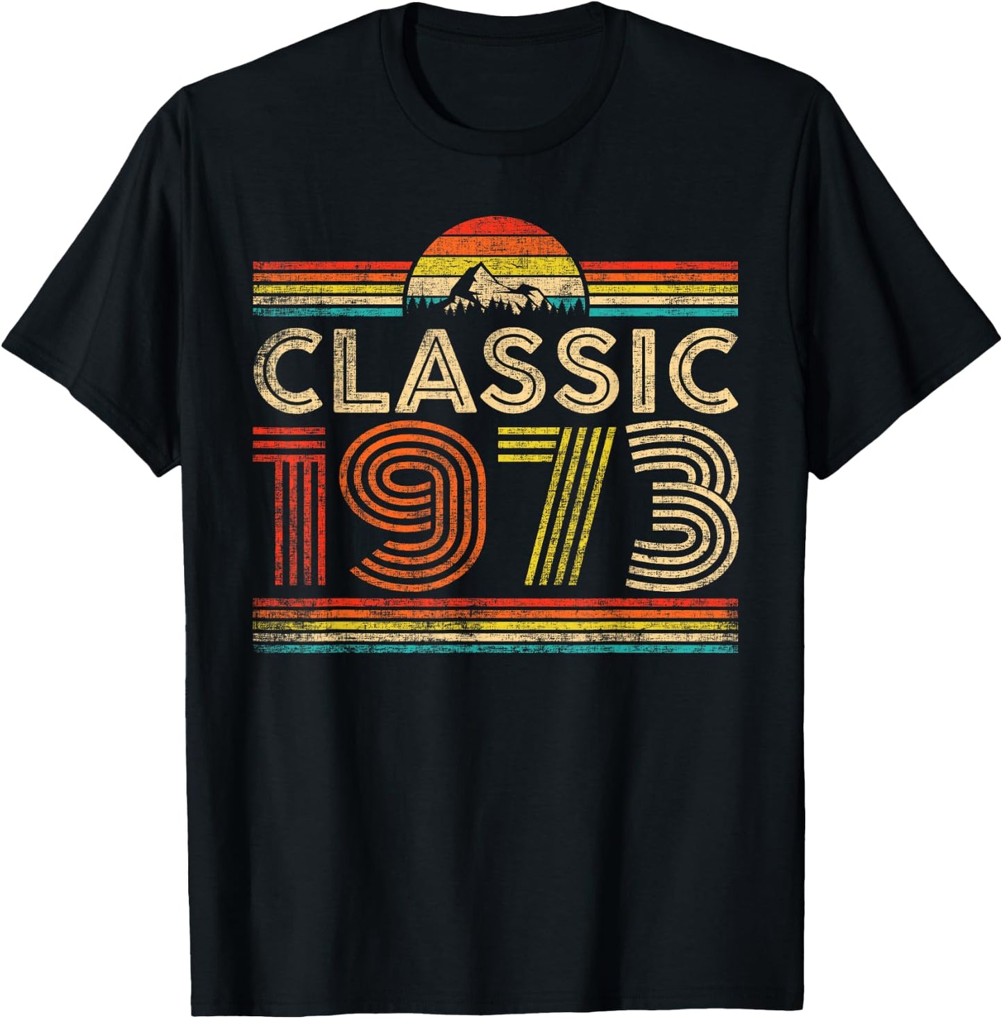 Classic 1973 Vintage 1973 Classic Year Men Women Birthday T-Shirt - T-Shirt | Black