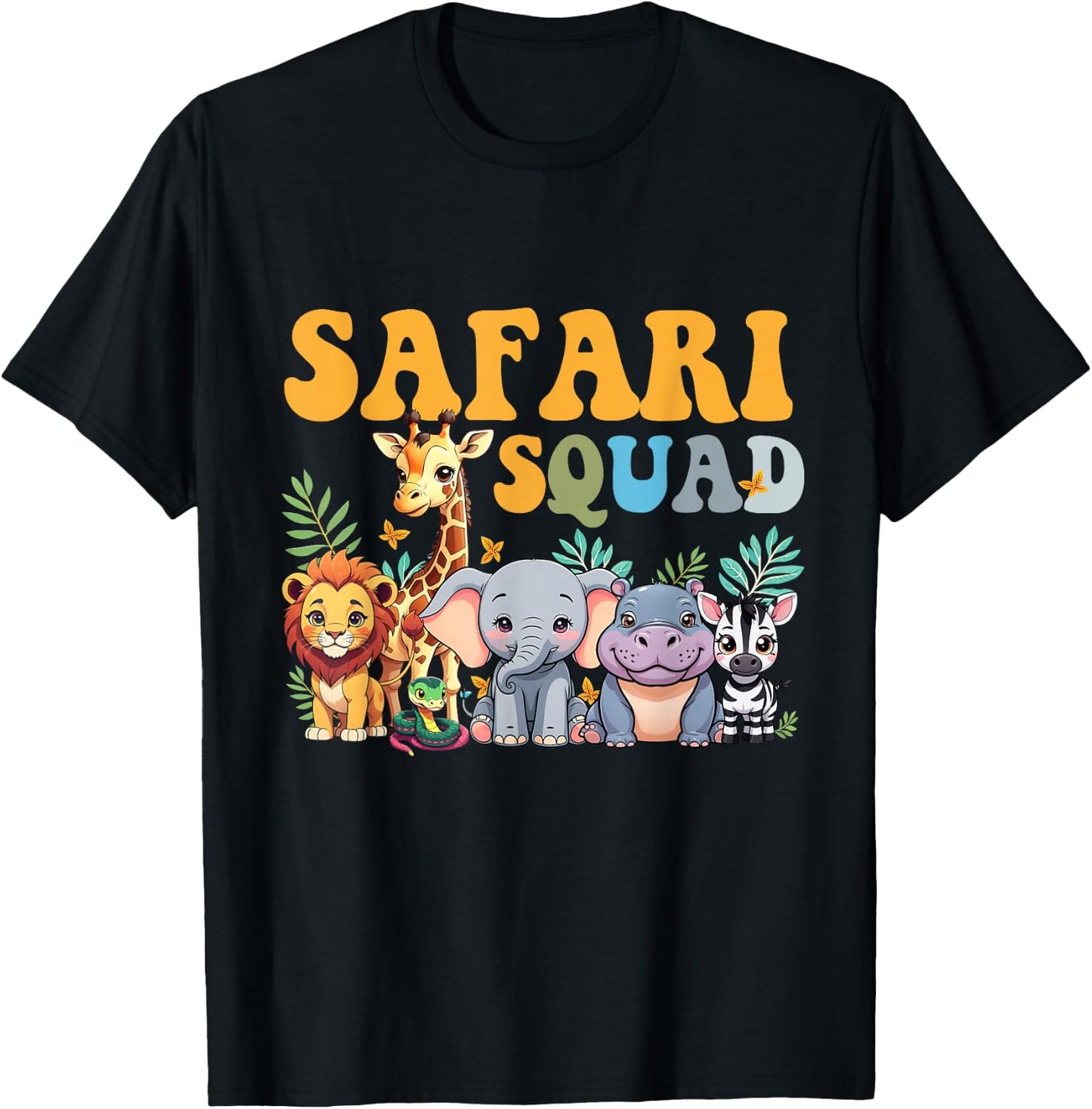Safari Squad Zoo Jungle Animal Birthday Family Matching T-Shirt - T-Shirt | Black