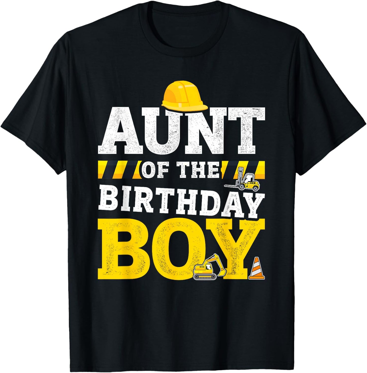 Aunt of the birthday boy matching family construction party T-Shirt - T-Shirt | Black