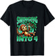 Kids Monkey Swinging Into 4 Year Old 4th Birthday Boy Girl T-Shirt - T-Shirt | Black