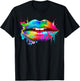 Colorful Lips Trendy Kiss Mouth Women Bright Mouth Dripping T-Shirt - T-Shirt | Black