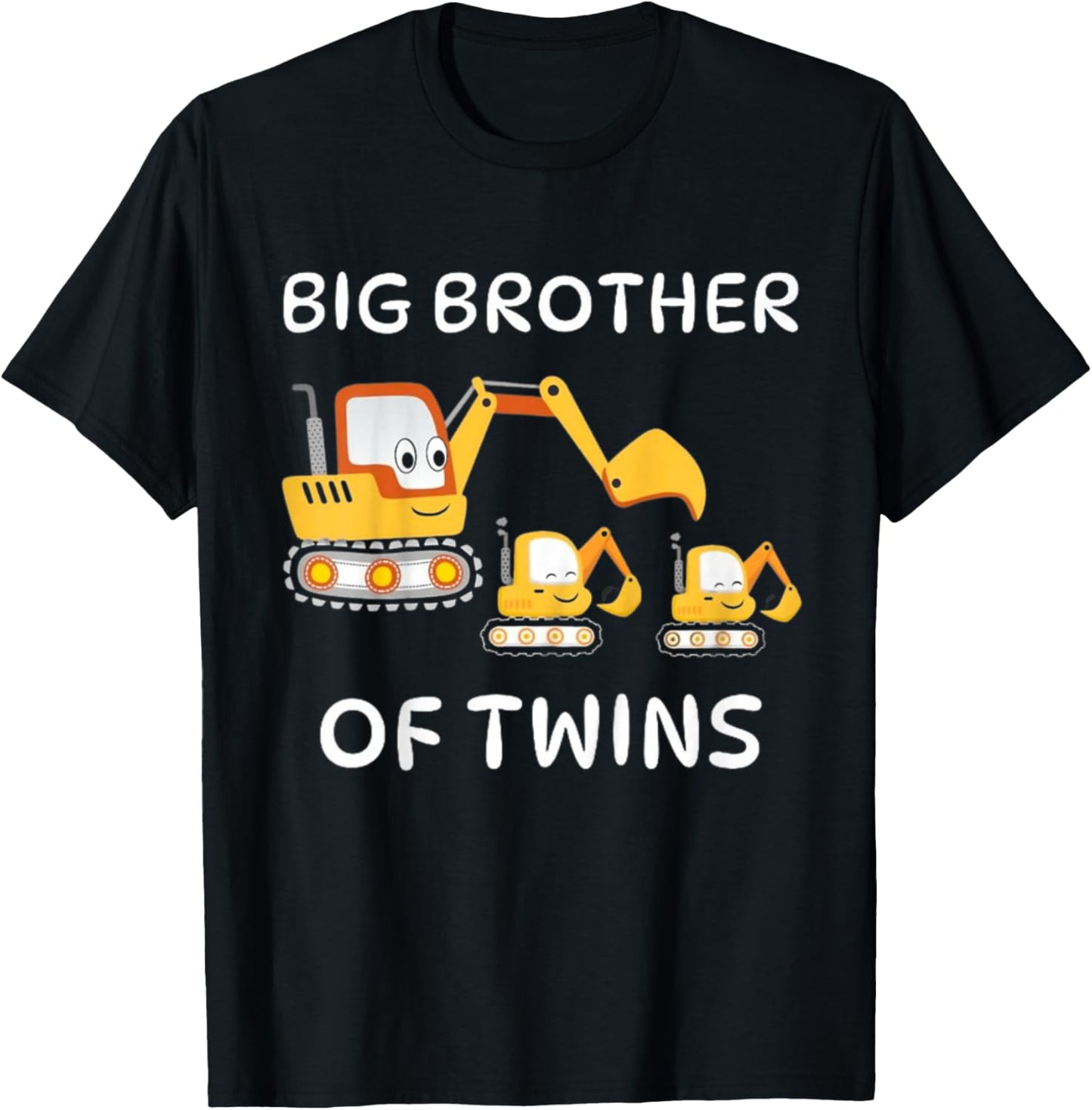 Kids I'm Going to Be A Big Brother of Twins Excavator Toddlers T-Shirt - T-Shirt | Black