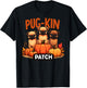 Pug-Kin Patch Funny Autumn Halloween Pug Pun Cute Puppies T-Shirt - T-Shirt | Black