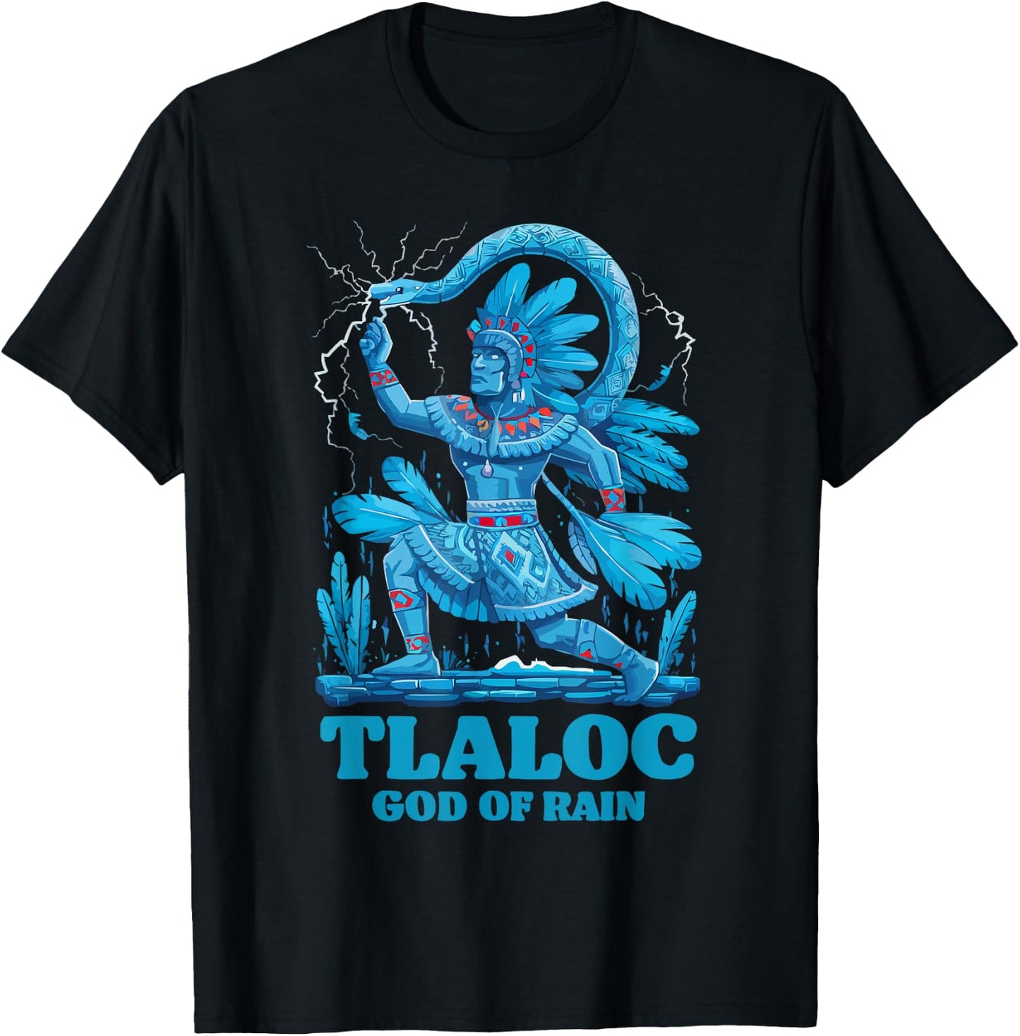 Aztec God Aztec Culture Mayan Indigenous Tlaloc Statue T-Shirt - T-Shirt | Black
