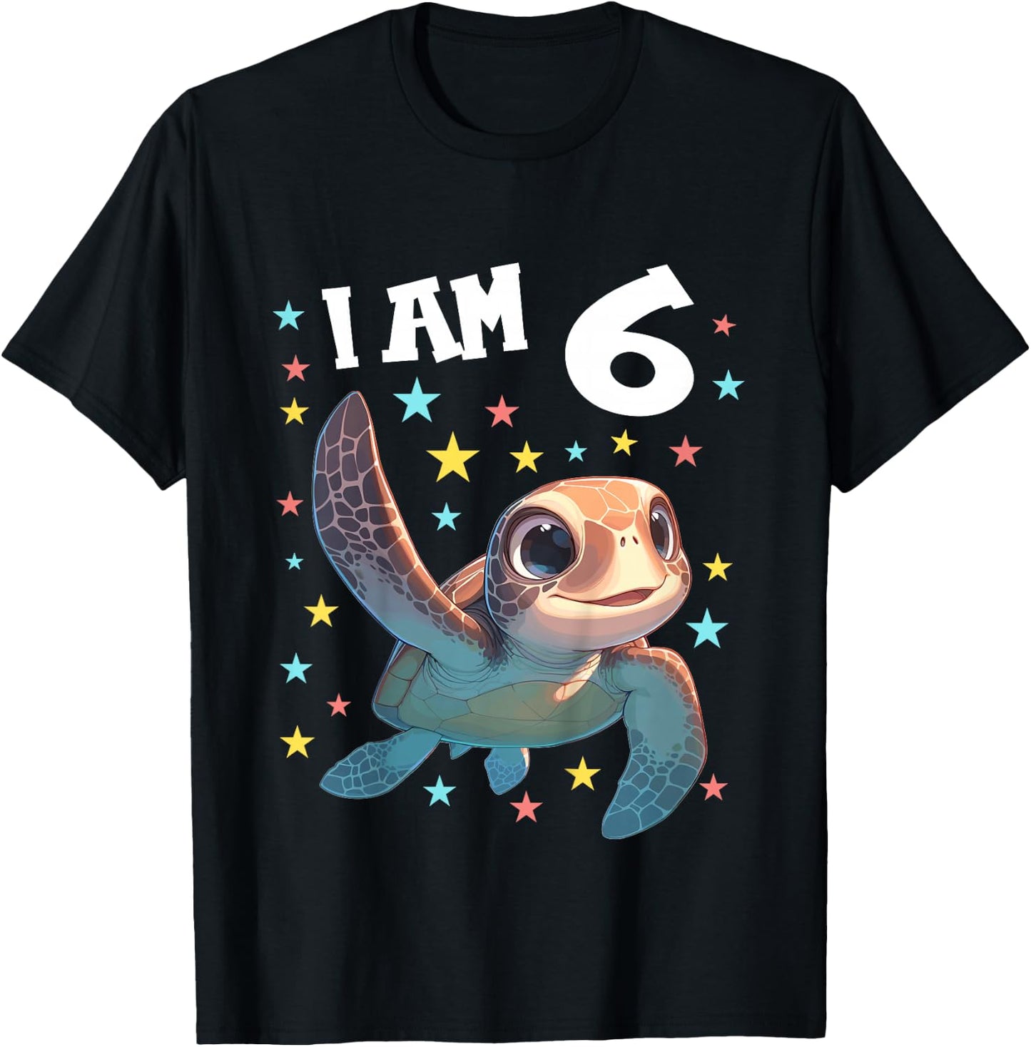 6 Years old 6 birthday Sea Turtles Boy Girl Sea Turtle T-Shirt - T-Shirt | Black