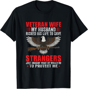 Veteran Wife Patriot Patriots Veterans Day T-Shirt - T-Shirt | Black