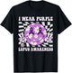 Retro Lupus Awareness Smile Hippie Checkered Purple Ribbon T-Shirt - T-Shirt | Black