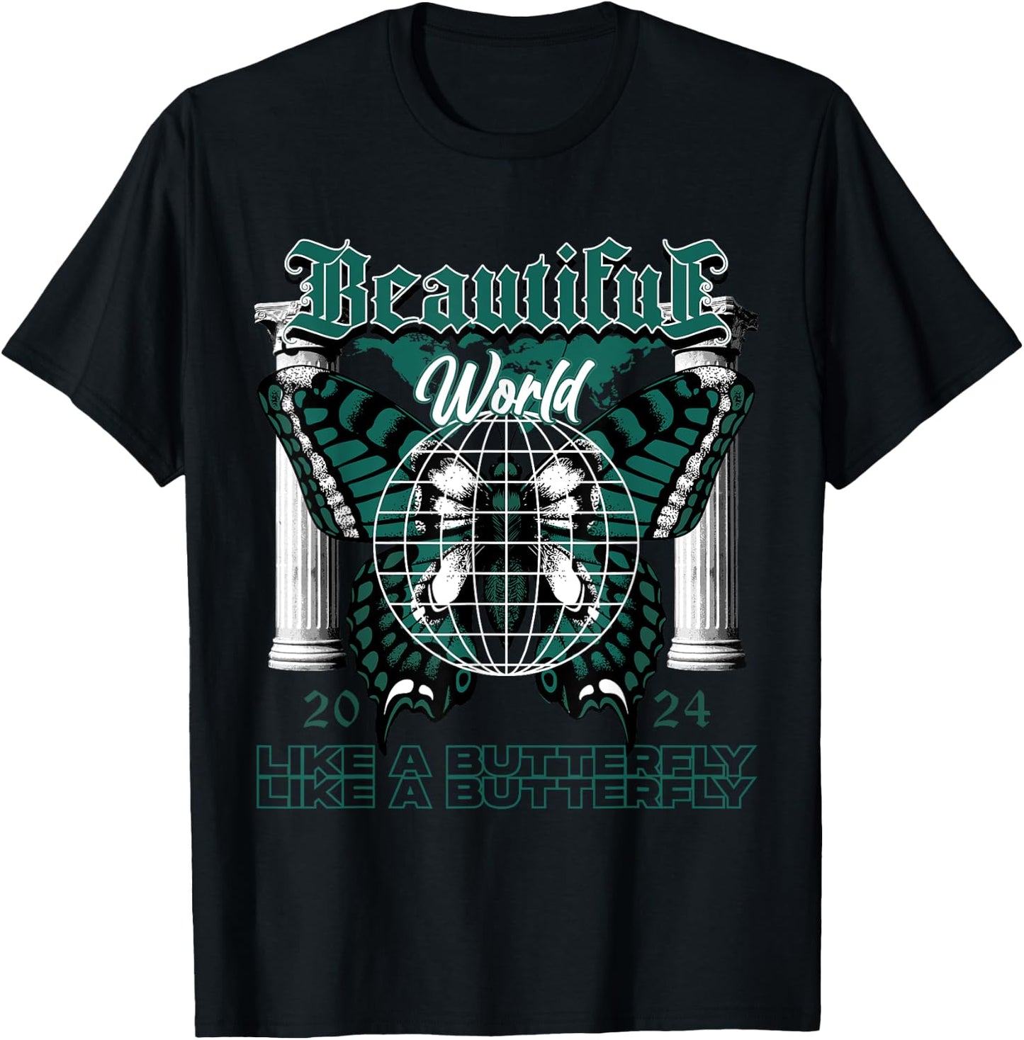 Beautiful World Oxidized Green 4s Matching Women T-Shirt - T-Shirt | Black
