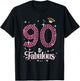 90 & Fabulous 90th Birthday Celebration For Ladies T-Shirt - T-Shirt | Black