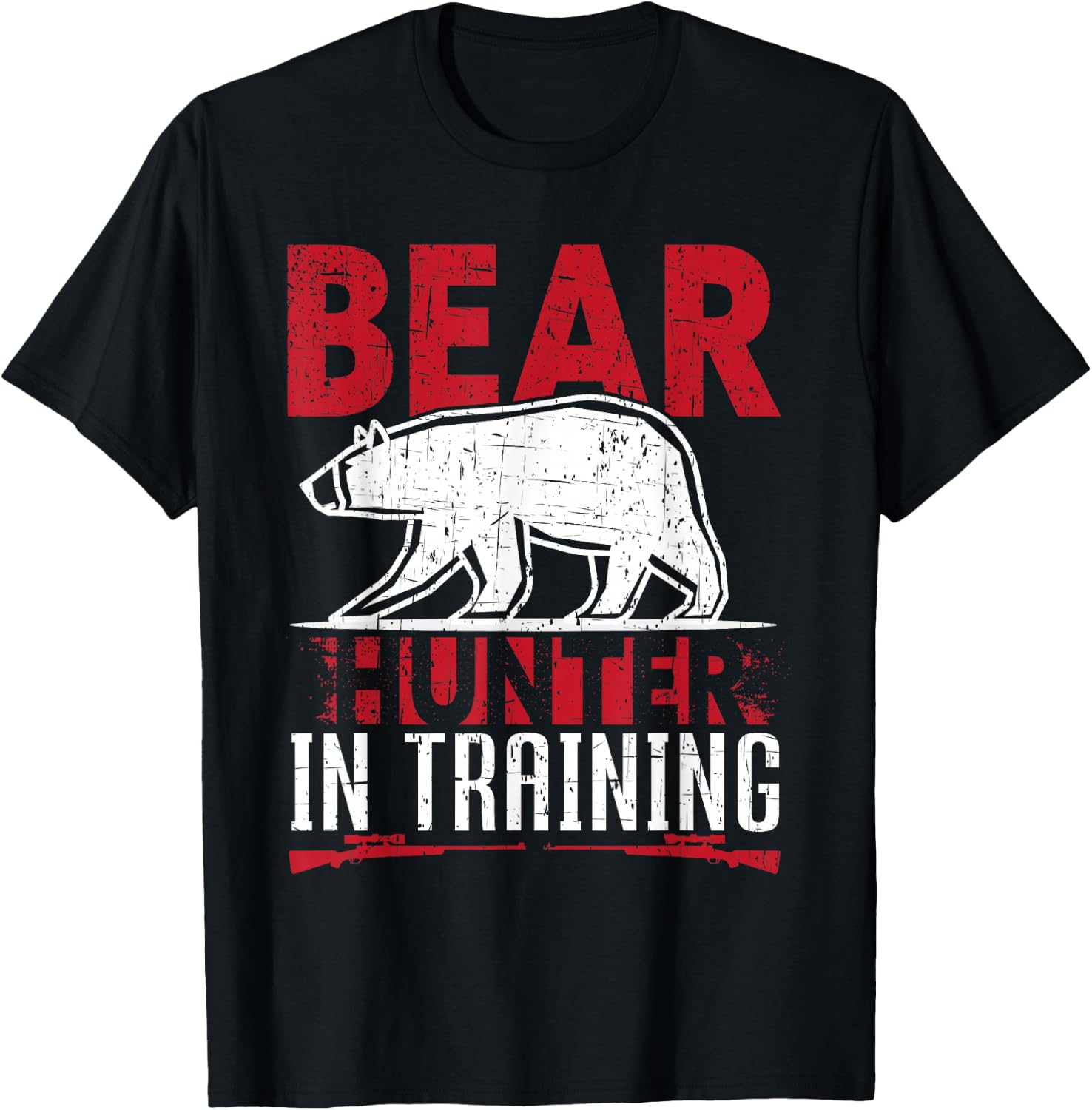 Bear Hunter In Training Funny Bear Hunting T-Shirt - T-Shirt | Black
