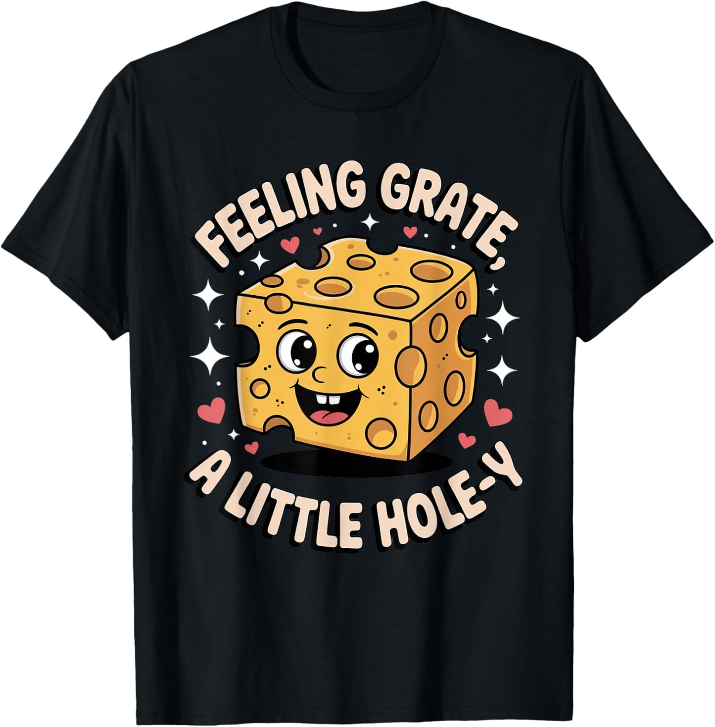 Holey Swiss Cheese Humor for Cheesy Food Lovers T-Shirt - T-Shirt | Black