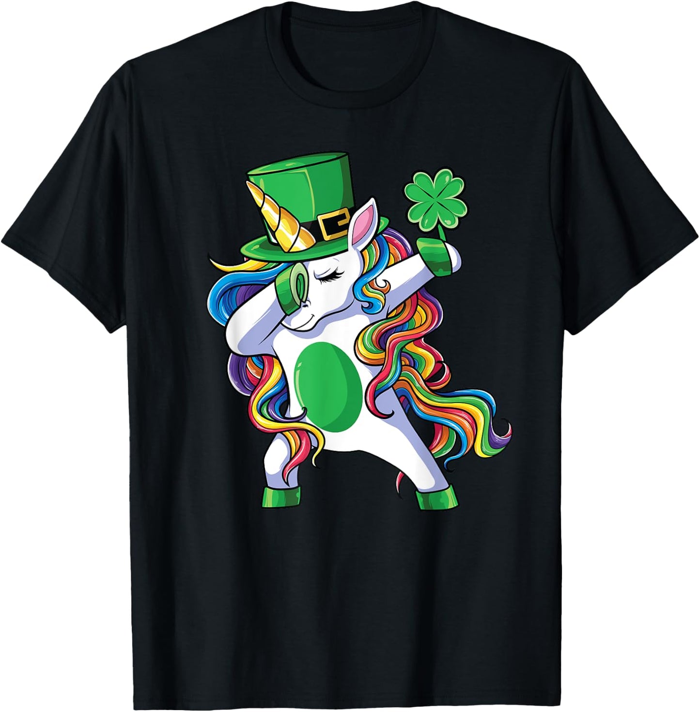 St Patrick's Day Unicorn Shirt Girls Lepricorn T-Shirt - T-Shirt | Black