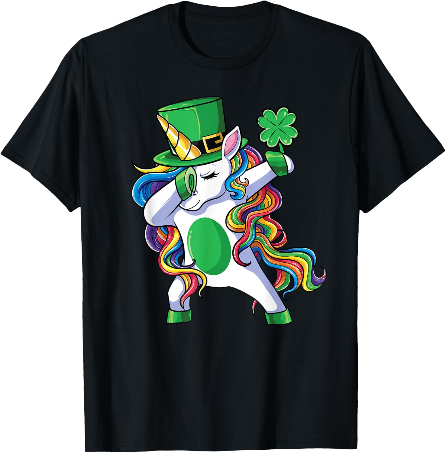 St Patrick's Day Unicorn Shirt Girls Lepricorn T-Shirt - T-Shirt | Black