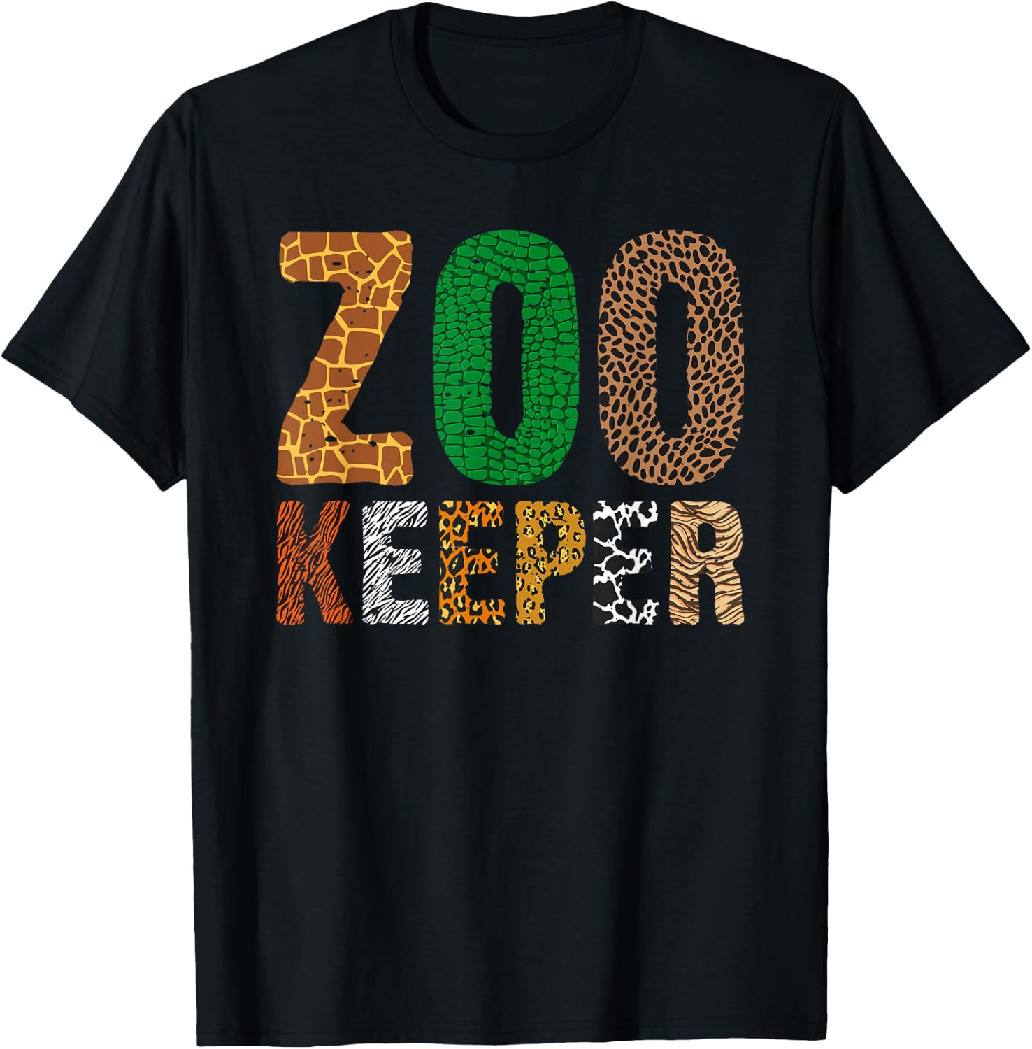 Funny Zoo Keeper Art Women Kids Africa Zookeeper T-Shirt - T-Shirt | Black