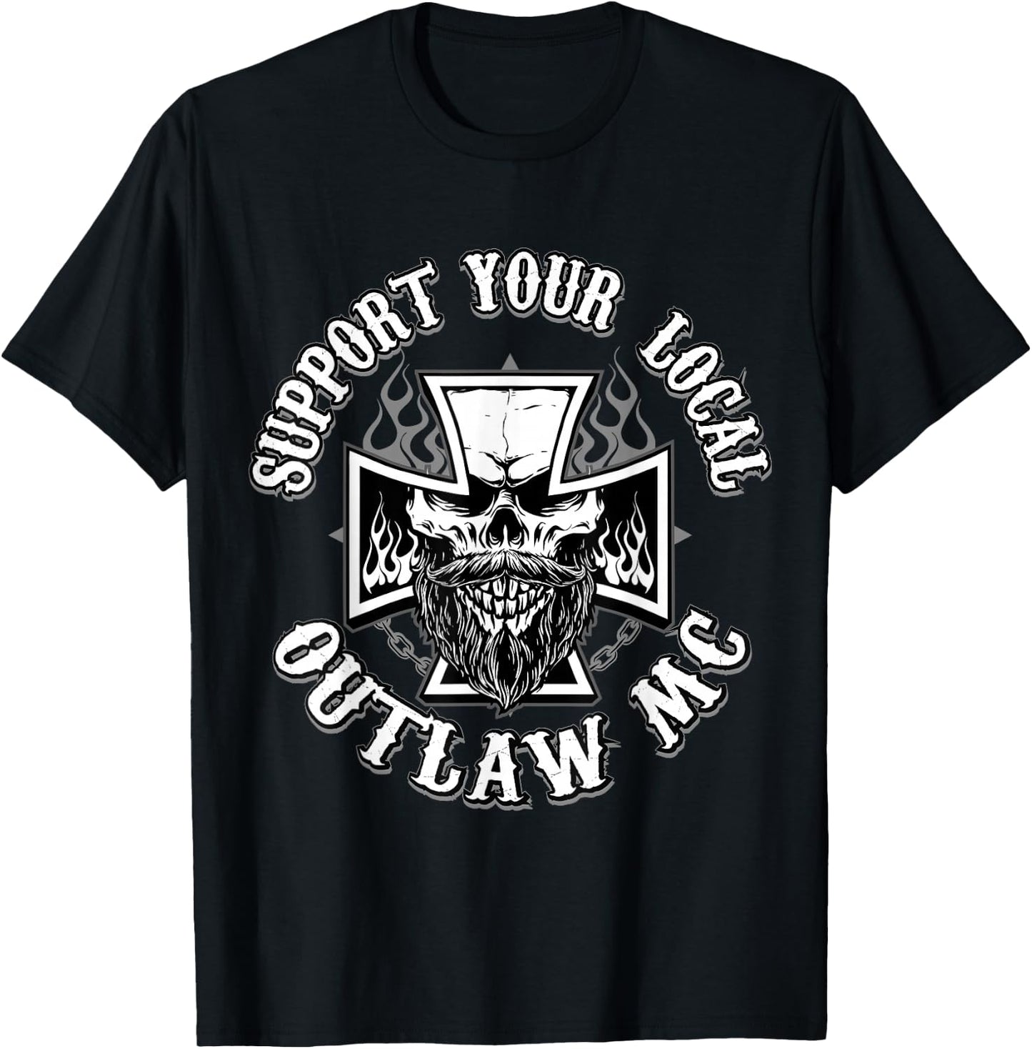 RomperGraphics Men's Support Your Local Outlaw 03 Black , Small T-Shirt - T-Shirt | Black