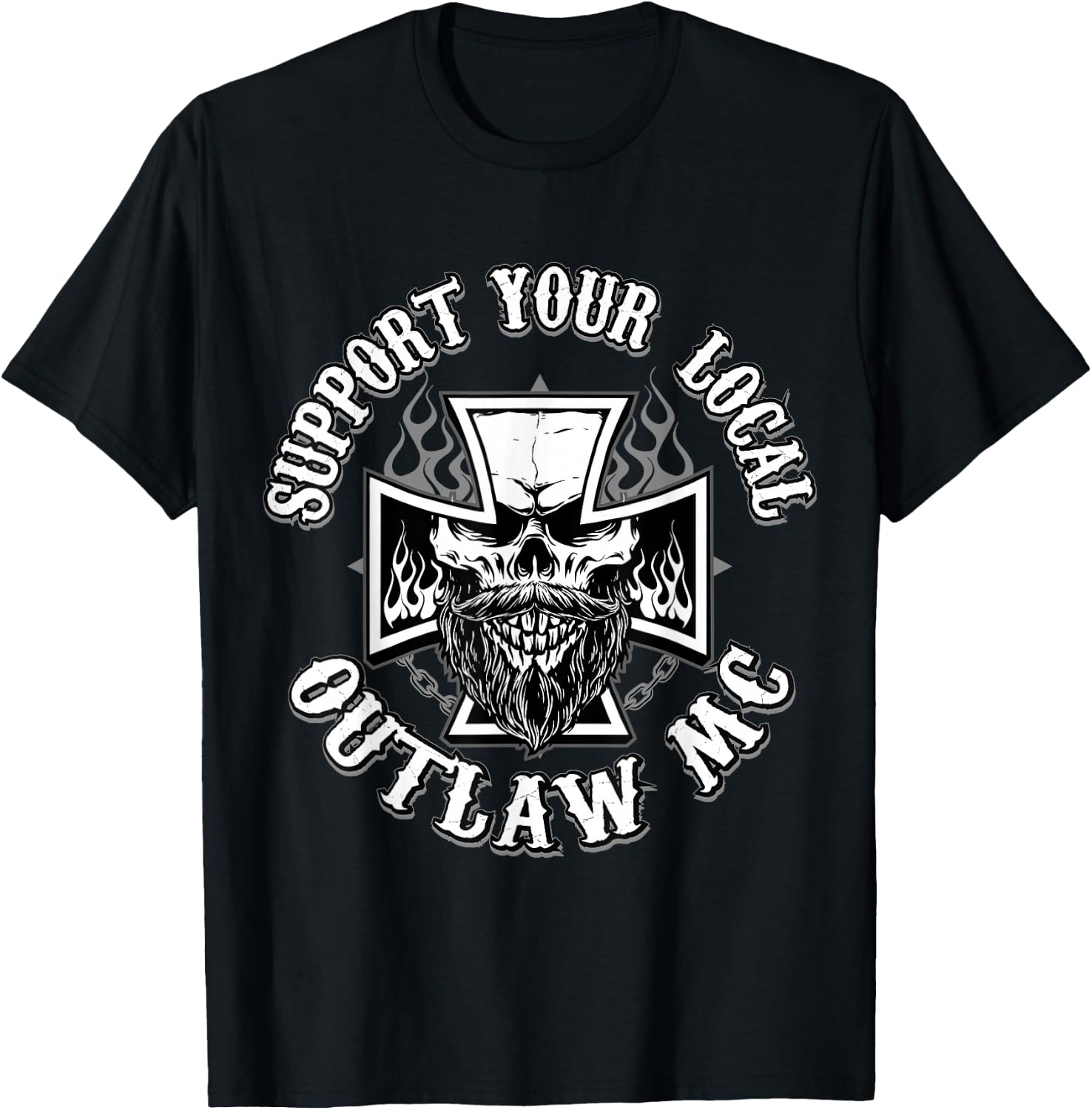 RomperGraphics Men's Support Your Local Outlaw 03 Black , Small T-Shirt - T-Shirt | Black