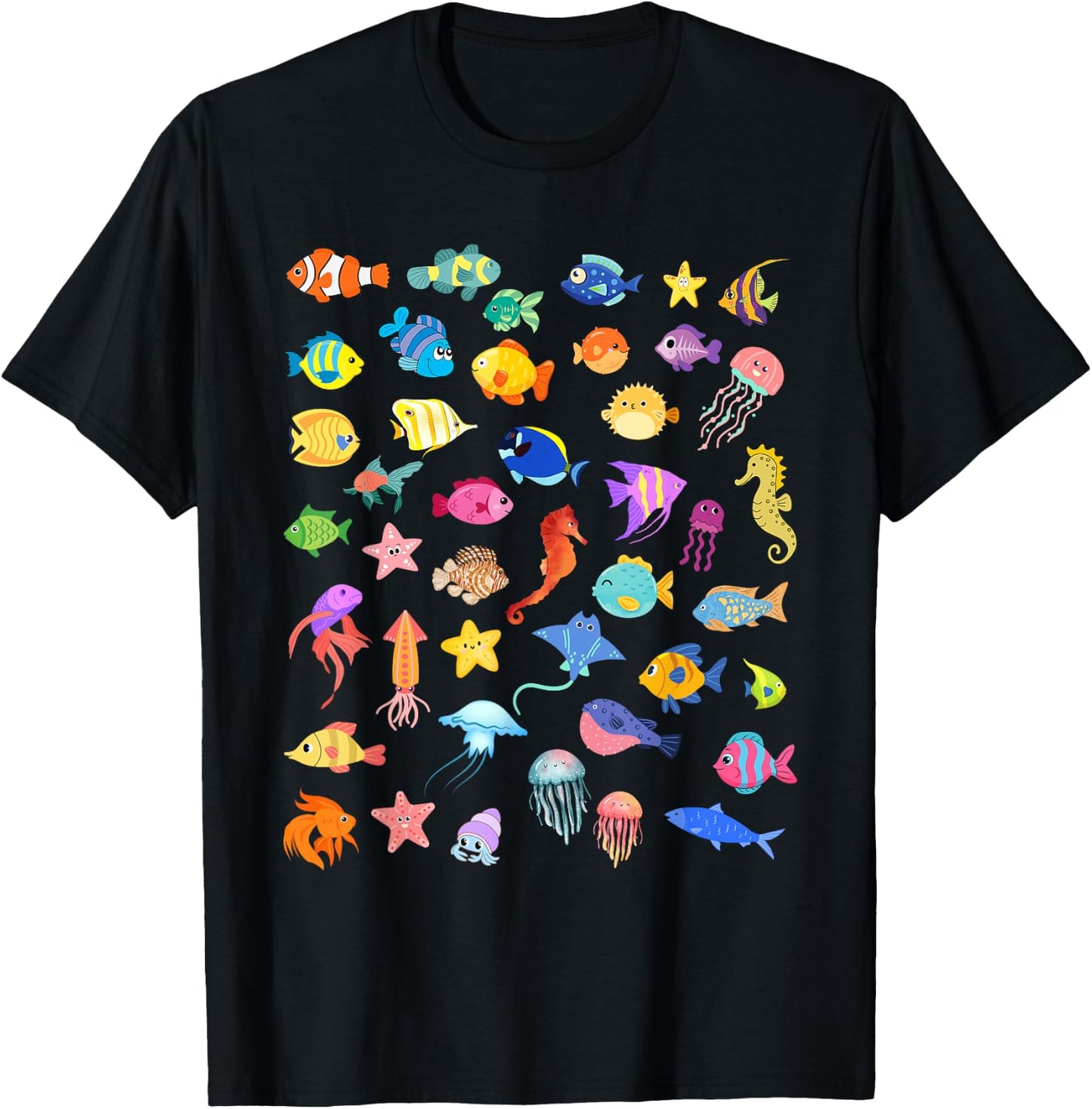Types of fish ocean T-Shirt - T-Shirt | Black