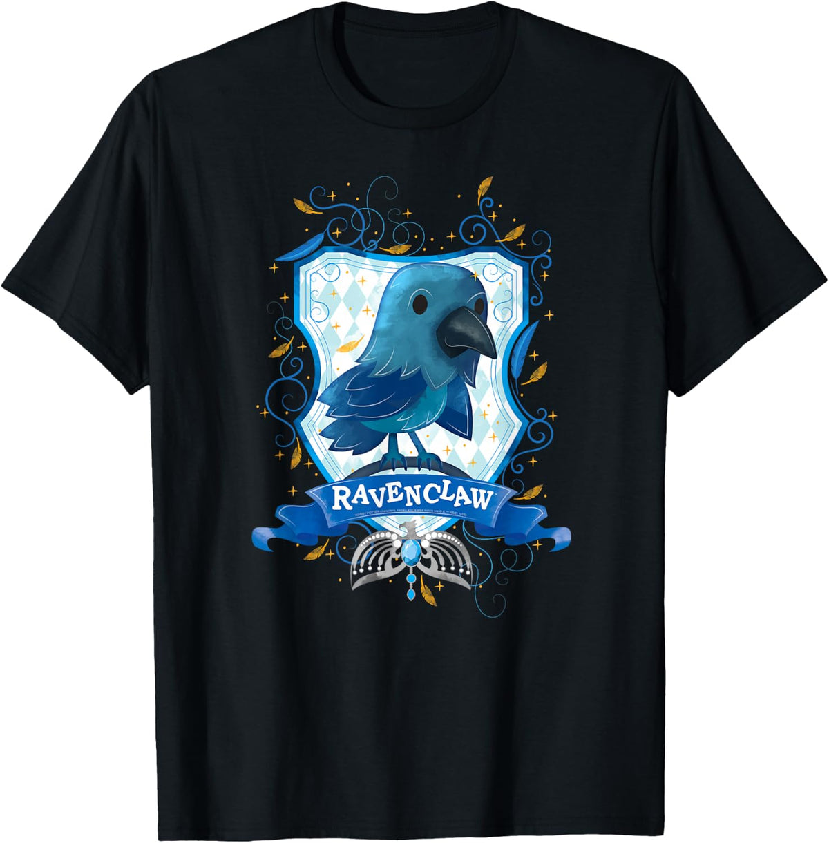 Harry Potter Watercolor Ravenclaw Crest T-Shirt - T-Shirt | Black