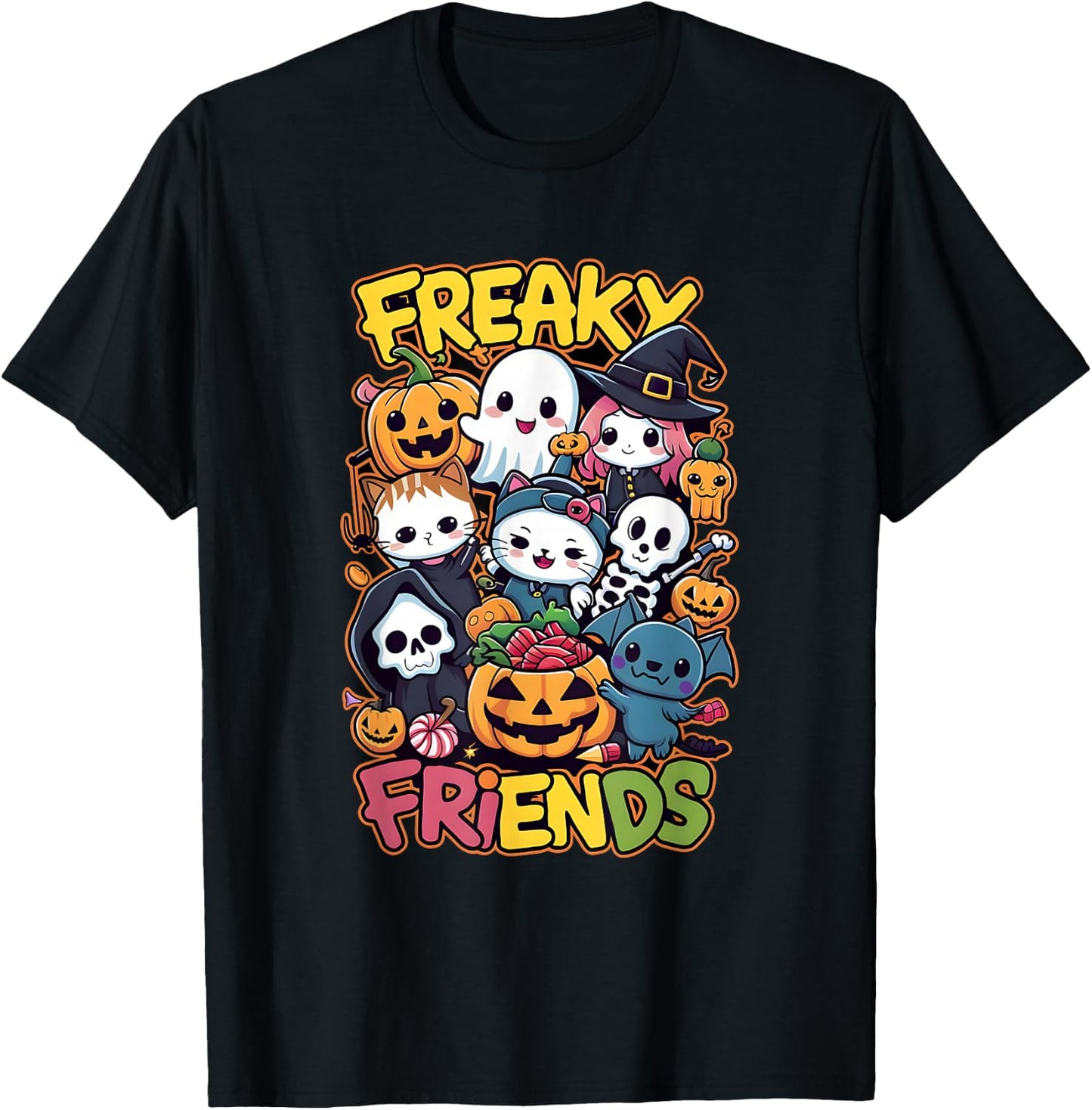 Freaky Friends for Children and Adults T-Shirt - T-Shirt | Black