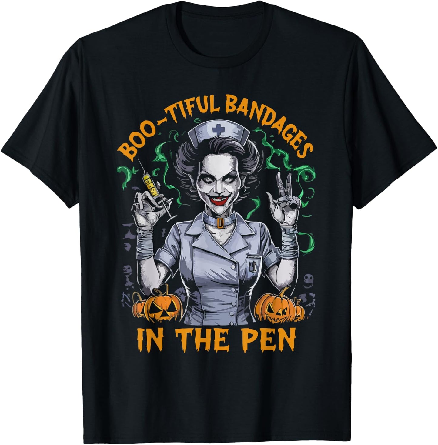 Correctional Nurse Halloween Spooky Nursing Trick Or Treat T-Shirt - T-Shirt | Black
