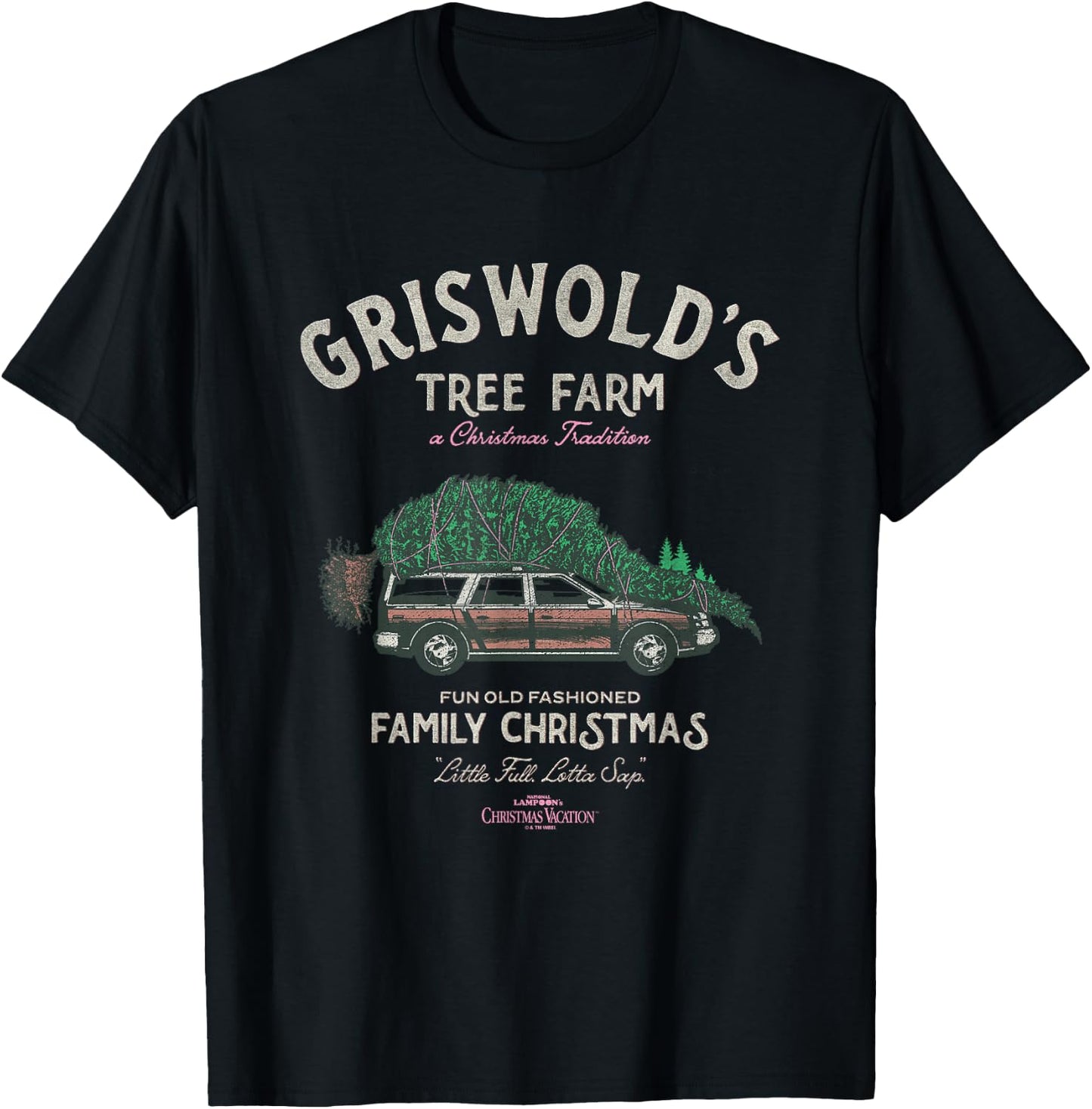 National Lampoon's Christmas Vacation - -Adults, Black, Small, Short Sleeve, , Classic Fit, Blended Fabric T-Shirt - T-Shirt | Black