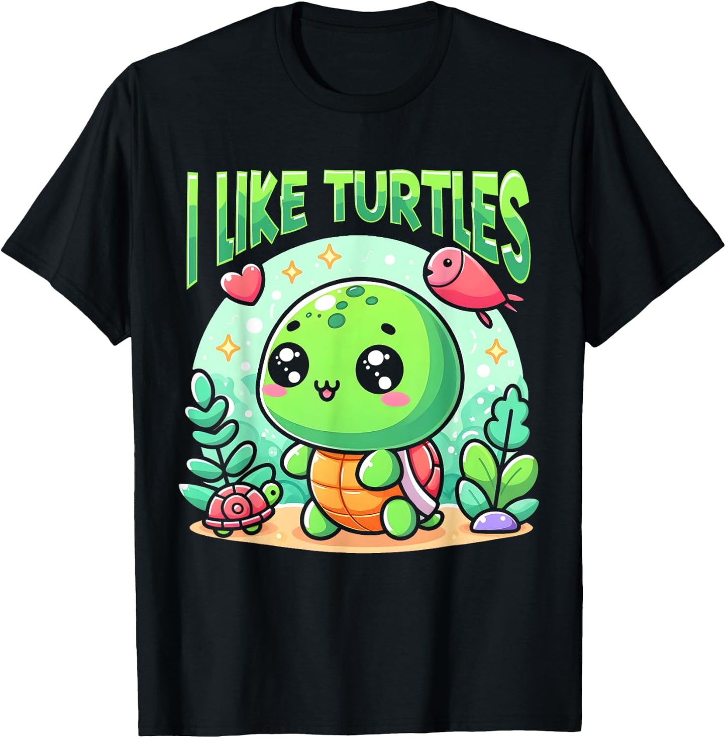 Funny Turtle Pet Shirt I Like Turtles Cute T-Shirt - T-Shirt | Black