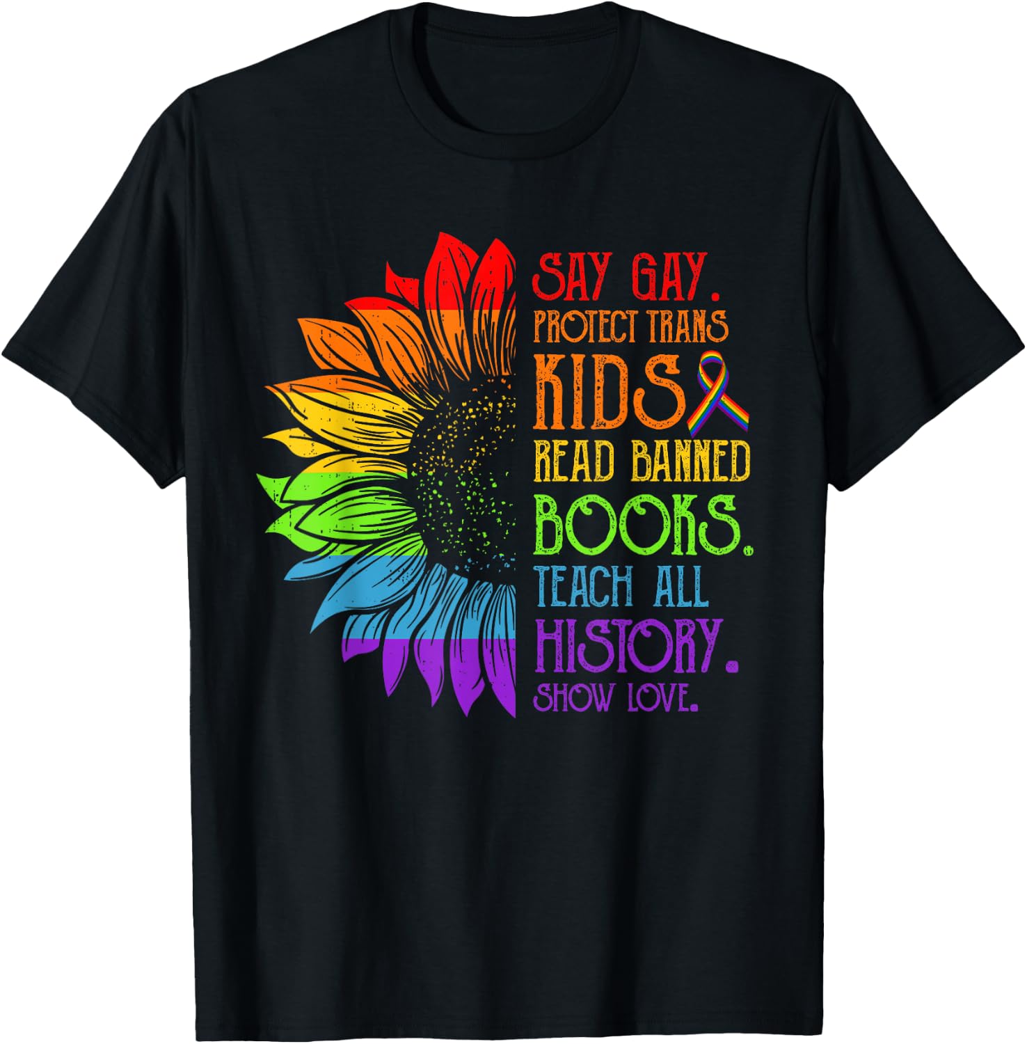 Protect Trans Kids Read Banned Books LGBTQ Ally Pride Month T-Shirt - T-Shirt | Black