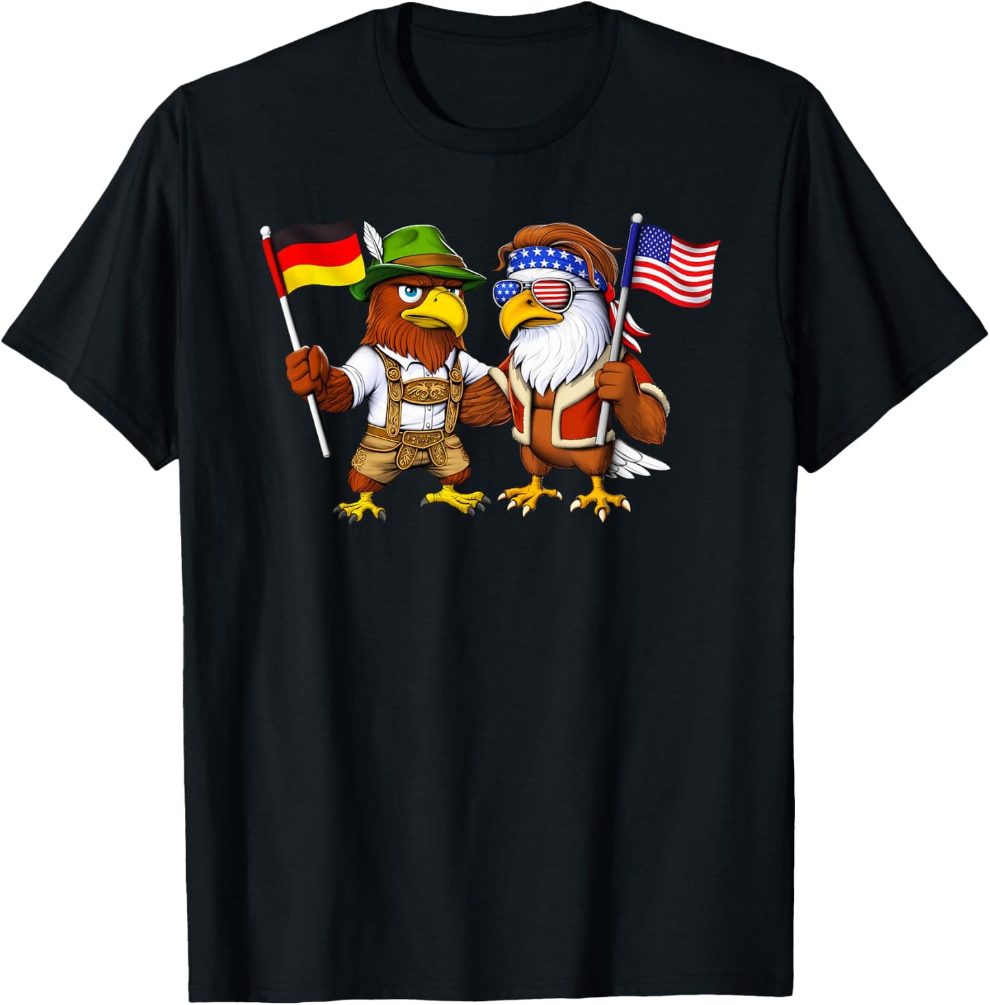 USA Germany Flag American German Roots Deutschland T-Shirt - T-Shirt | Black