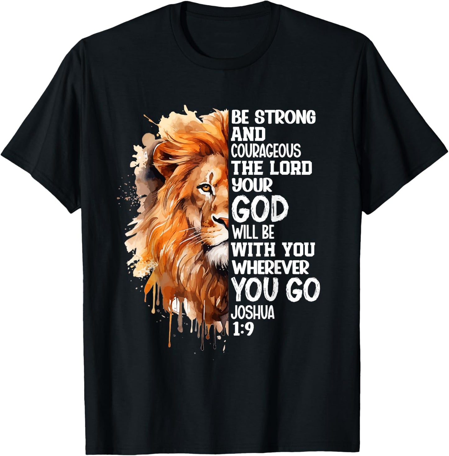 Christian Bible Verse Lion Of Judah Jesus God T-Shirt - T-Shirt | Black