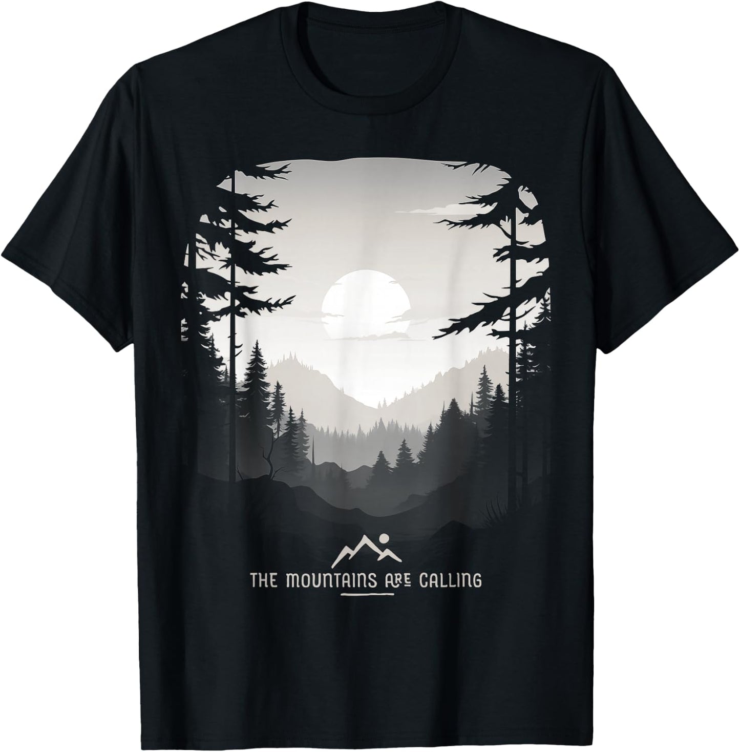 The Mountains Are Calling Original Unique Graphic T-Shirt - T-Shirt | Black