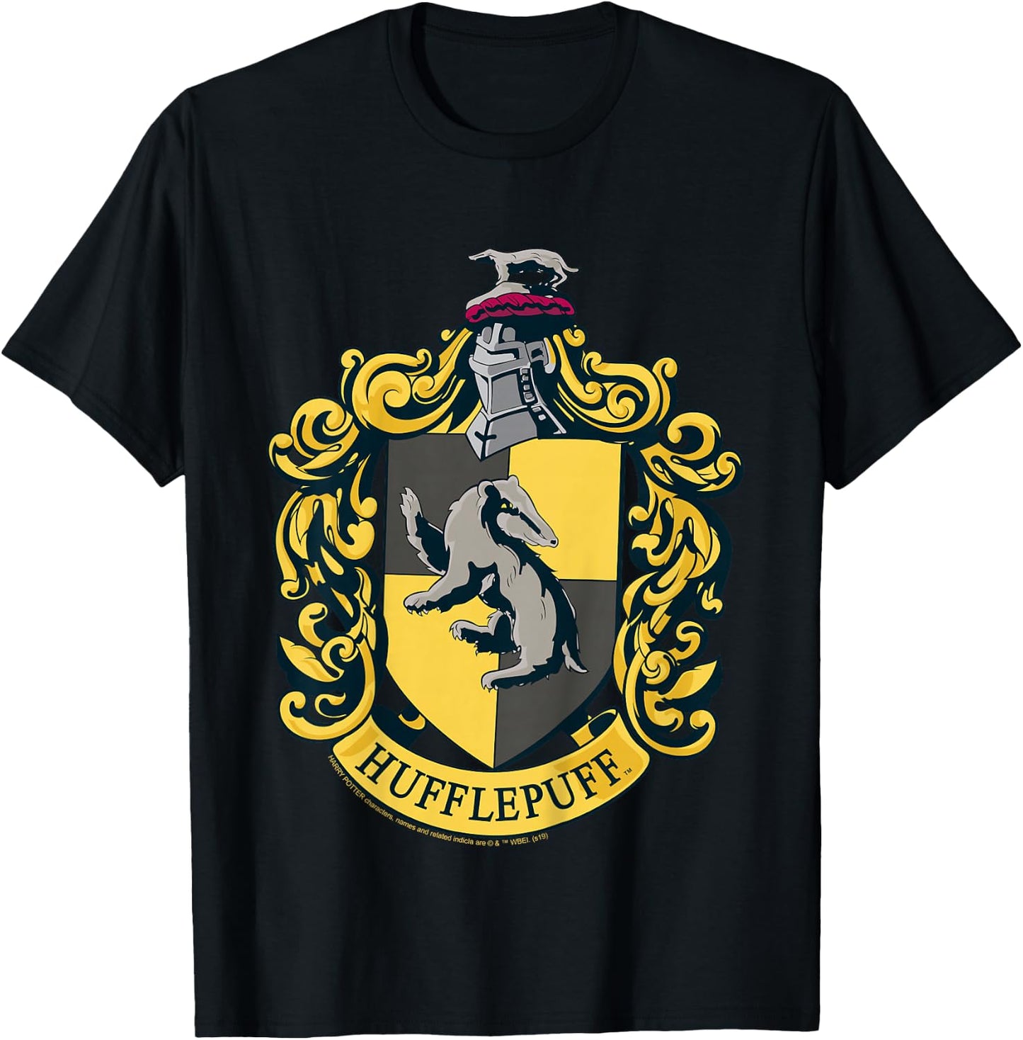 Kids Harry Potter Hufflepuff House Crest T-Shirt - T-Shirt | Black