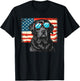 Labrador Retriever USA America Flag 4th of July T-Shirt - T-Shirt | Black