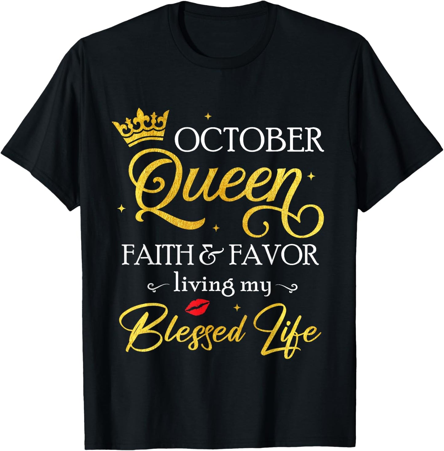 October Queen This Queen was Born in October Birthday Women T-Shirt - T-Shirt | Black
