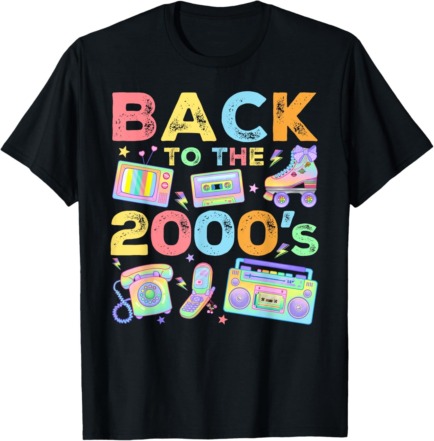 Back To 2000's 2000s Vintage Style 2000s Retro Party T-Shirt - T-Shirt | Black
