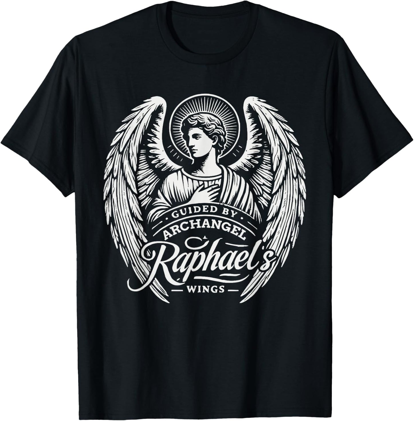 Archangel Raphael Catholic Christianity Guardian Angel T-Shirt - T-Shirt | Black