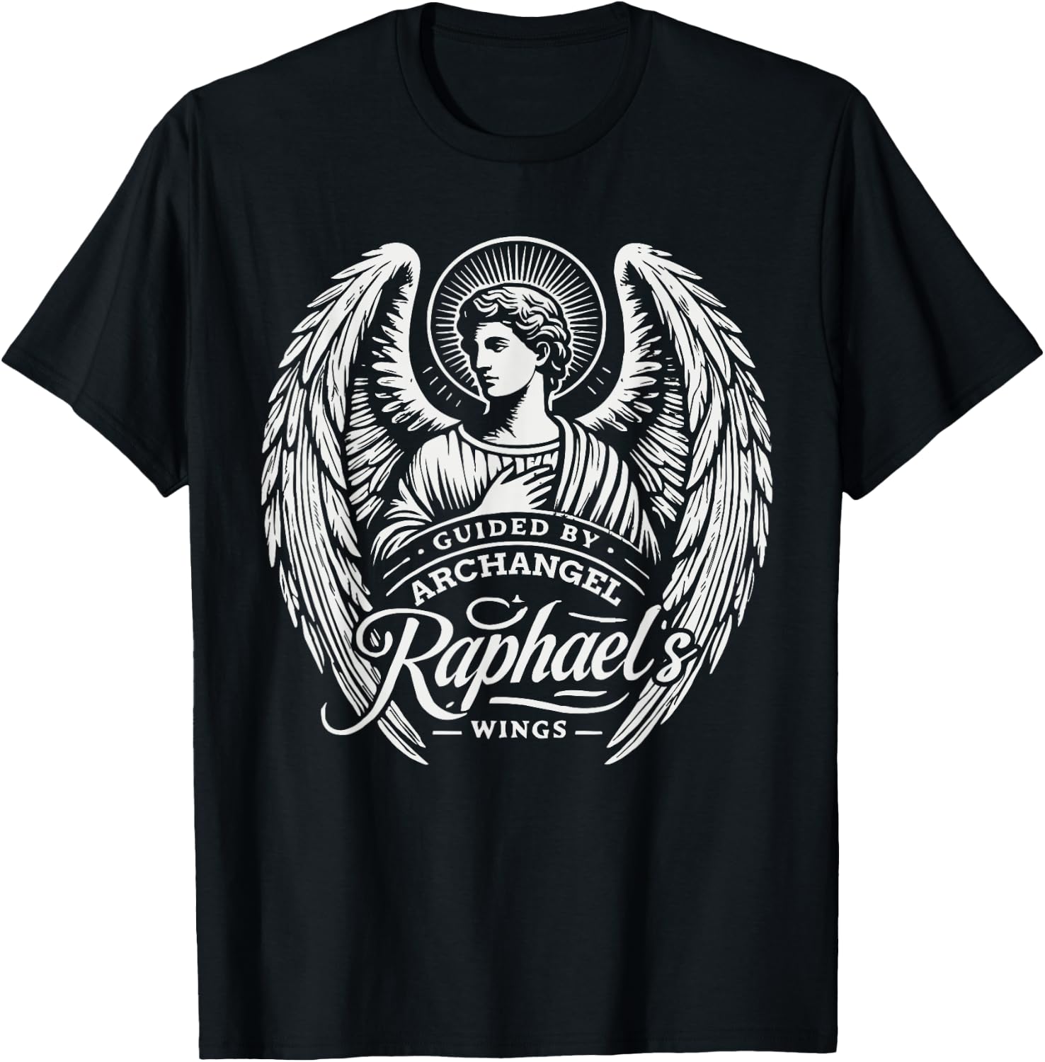 Archangel Raphael Catholic Christianity Guardian Angel T-Shirt - T-Shirt | Black