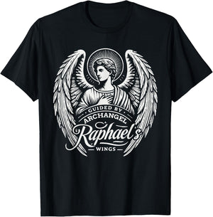 Archangel Raphael Catholic Christianity Guardian Angel T-Shirt - T-Shirt | Black