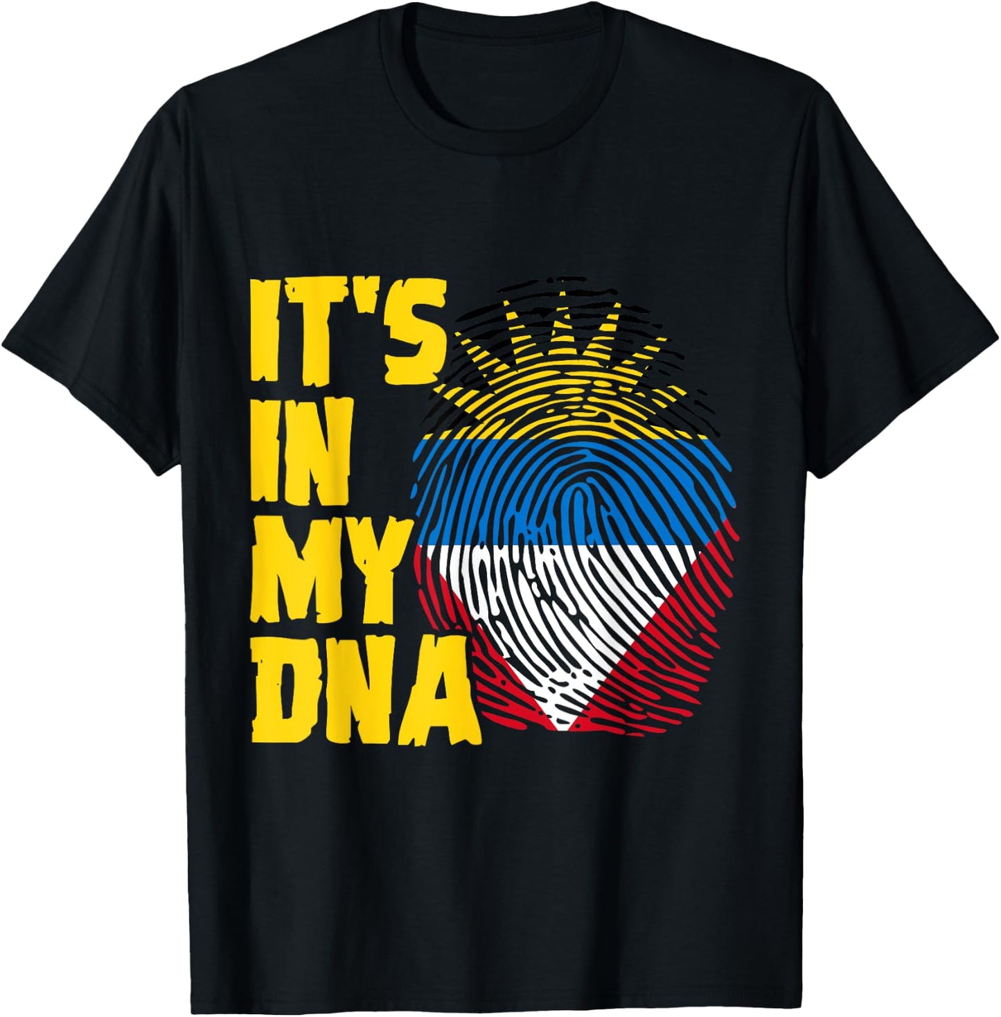 Antigua And Barbuda DNA Roots Antiguan Barbudan Flag T-Shirt - T-Shirt | Black