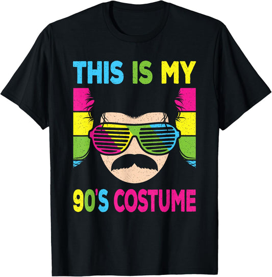 This Is My 90's Costume Men 1990s 90s Outfit Disco Party T-Shirt - T-Shirt | Black