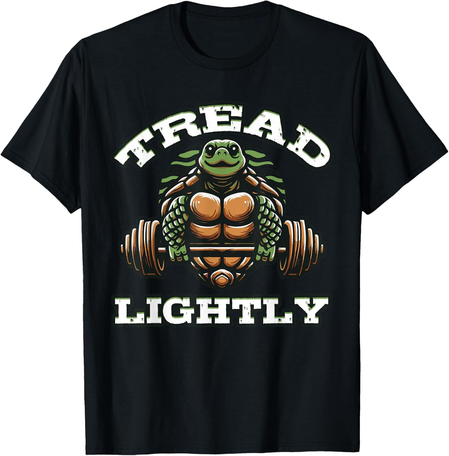 Treads Lightly Fitness Turtle & Dumbbells Workout T-Shirt - T-Shirt | Black