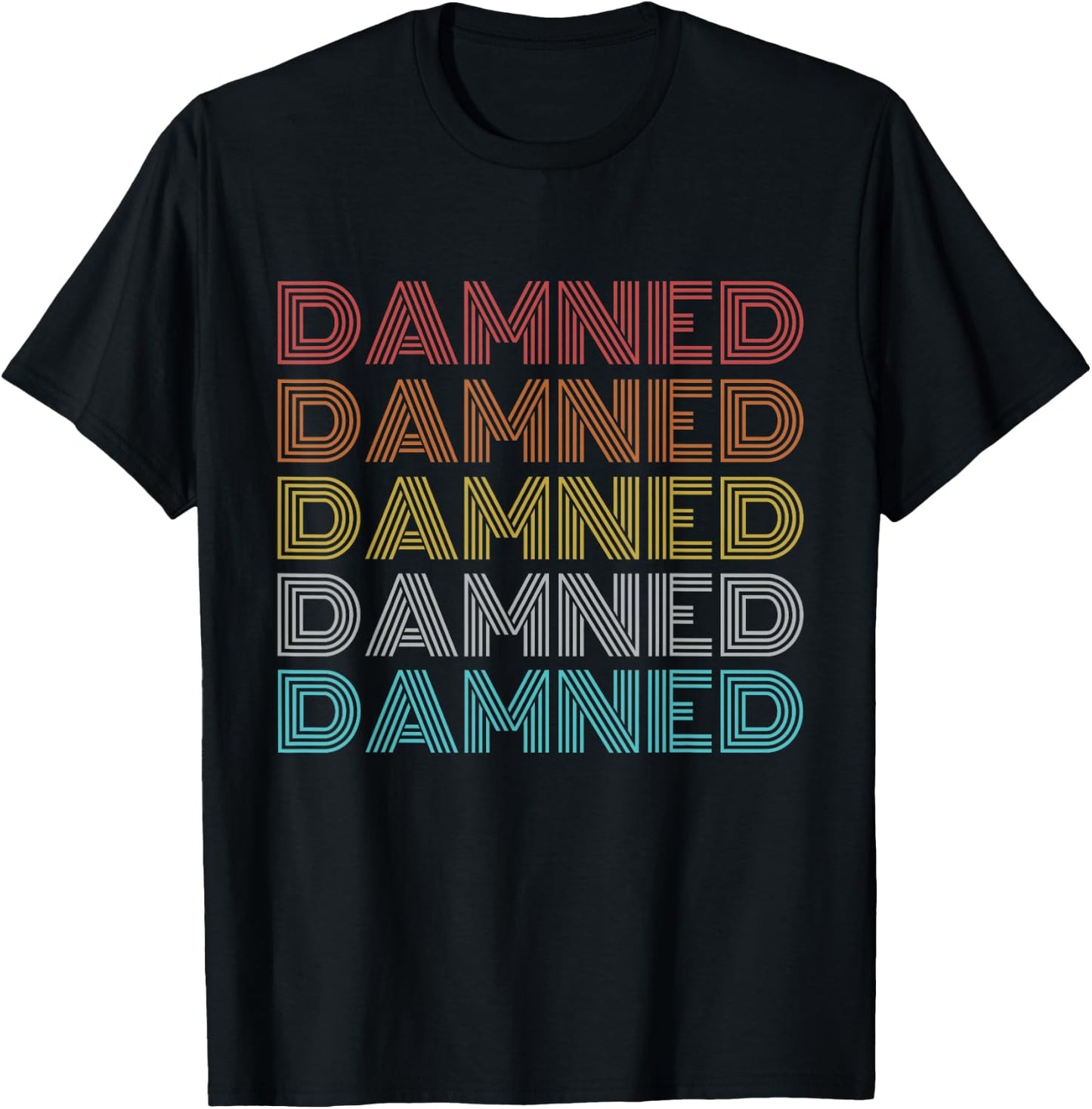 Retro Vintage Damned , Small, Black T-Shirt - T-Shirt | Black