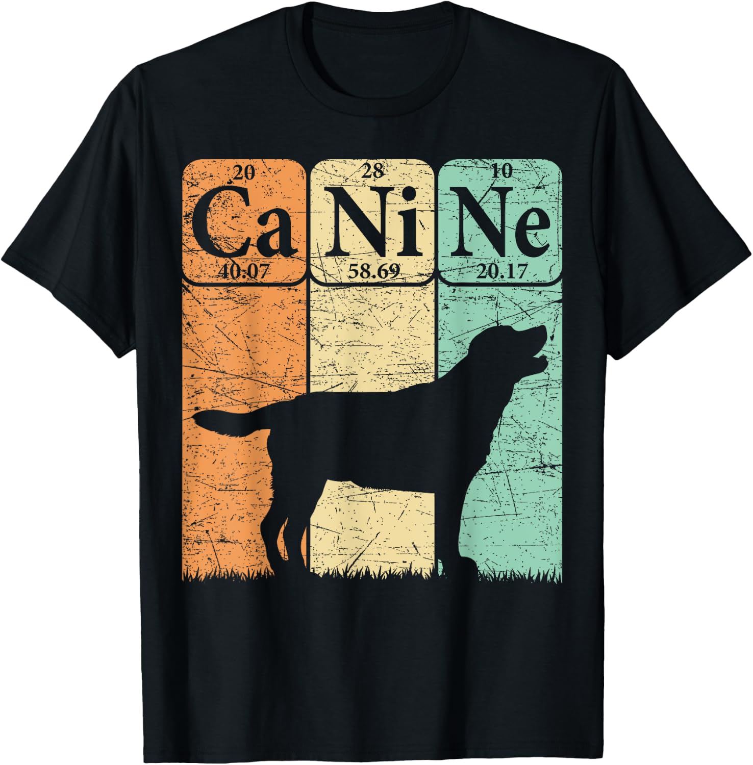Labrador Retriever Dog Periodic Table Elements Dog Lover T-Shirt - T-Shirt | Black